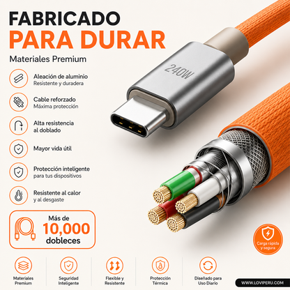 CABLE CARGA RAPIDA 240W