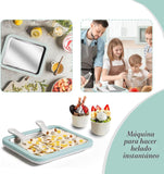 Máquina de Helado Enrollado, Placa Fría Instantánea, Ideal para Hacer Helado Enrollado