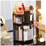 Organizador de Maquillaje Cosméticos Giratorio 360° Ajustable Negro