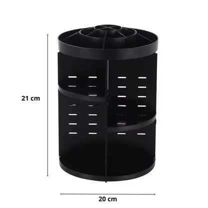 Organizador de Maquillaje Cosméticos Giratorio 360° Ajustable Negro