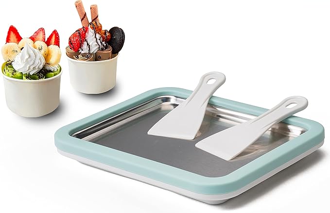 Máquina de Helado Enrollado, Placa Fría Instantánea, Ideal para Hacer Helado Enrollado